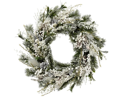 White Frosted Christmas Door Wreath