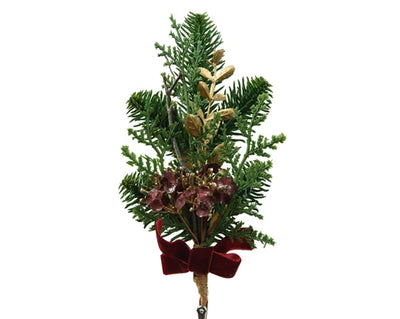 Christmas Floristry Pick - Burgandy Velvet Bow