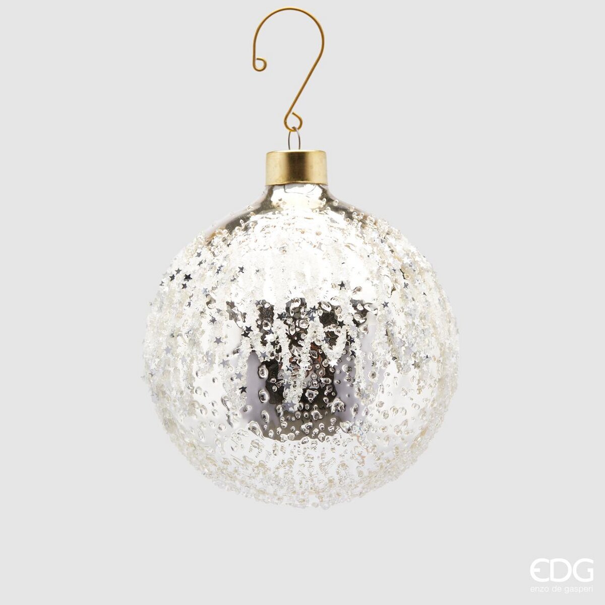 Glass Christmas Tree Hanging Decoration - Silver Frosted **Click  & Collect Only**