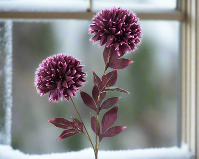 Christmas Floristry Stem - Red/Purple Chrysanthemum