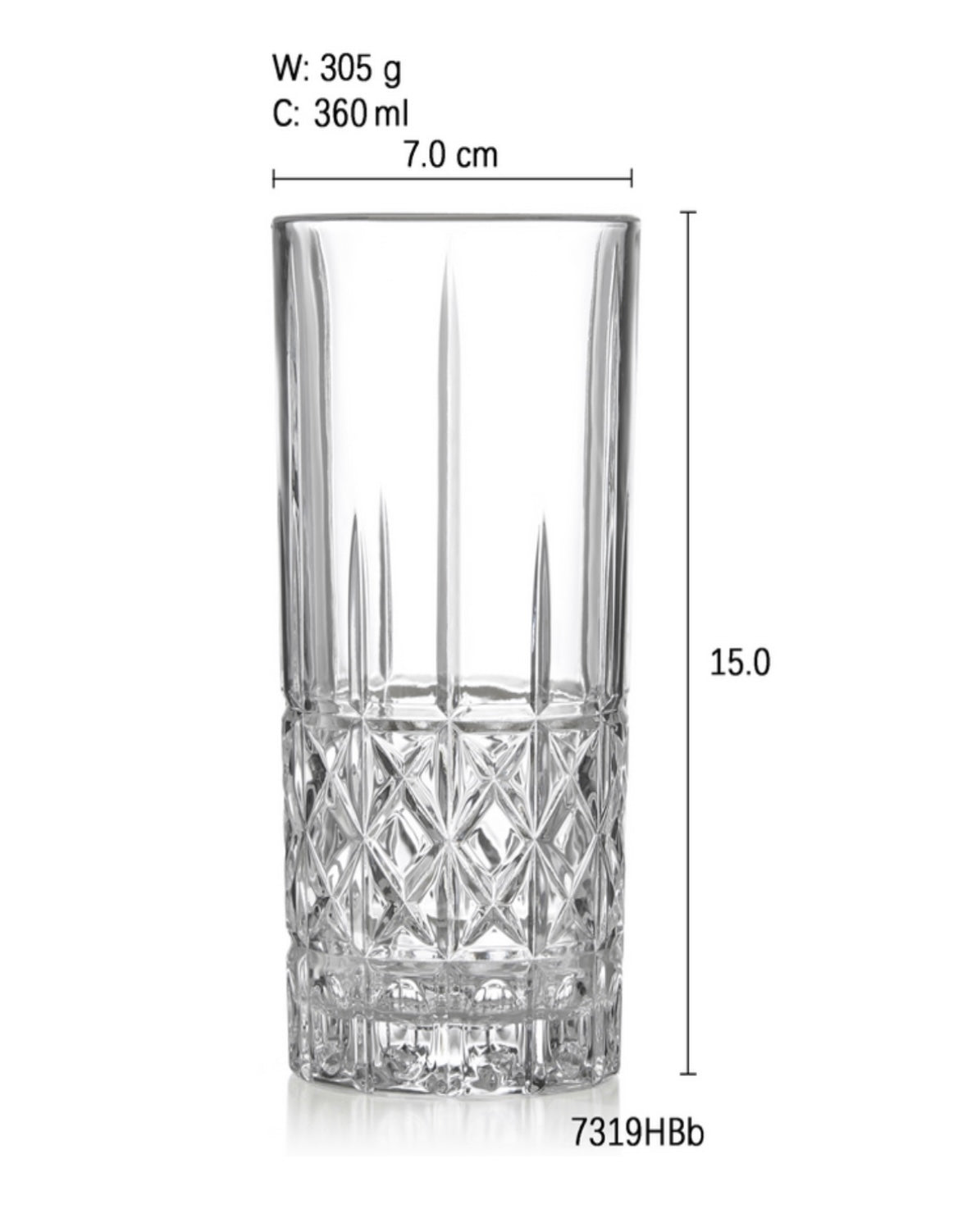 Killarney Crystal Rossmore Hi-Ball Glass - Set of 6 PQ4