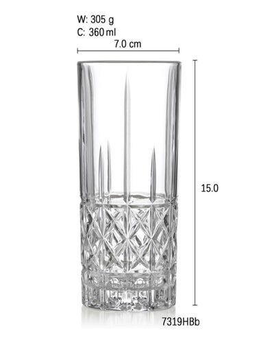 Killarney Crystal Rossmore Hi-Ball Glass - Set of 6 PQ4