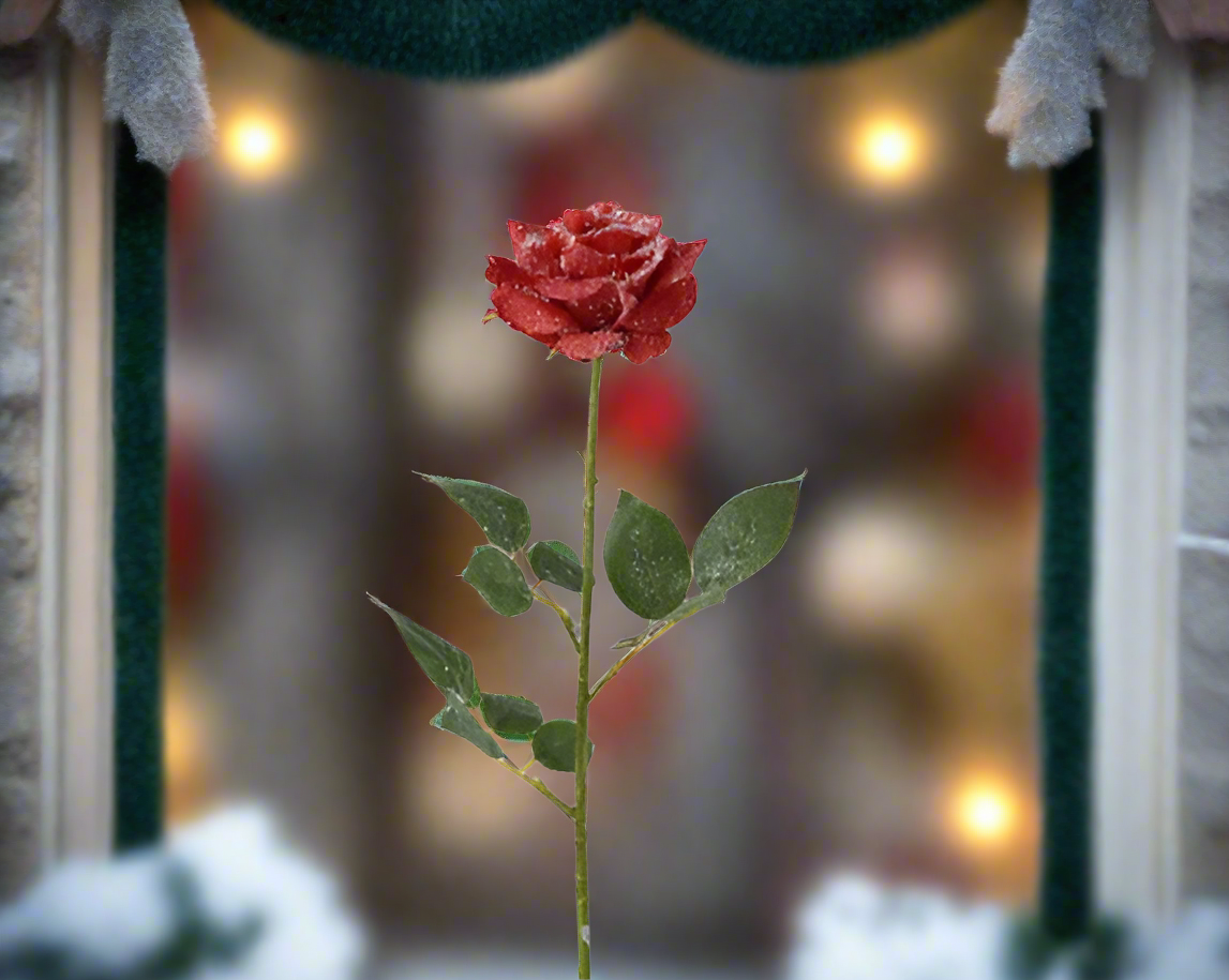 Floristry Stem - Red Frost Finish Roses