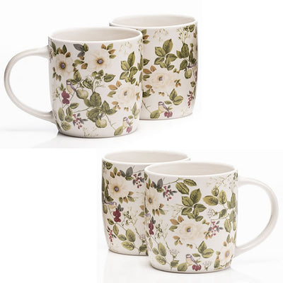 Newgrange Living Bone China Rose Floral Mugs - Set of 4
