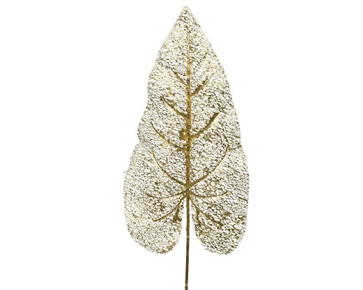 Christmas Floristry Stem - Gold Lily Leaf