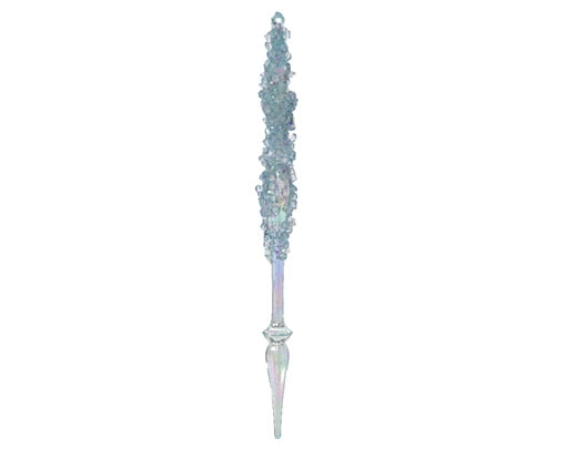 Iridescent Icicle Decoration with Frosted Beading