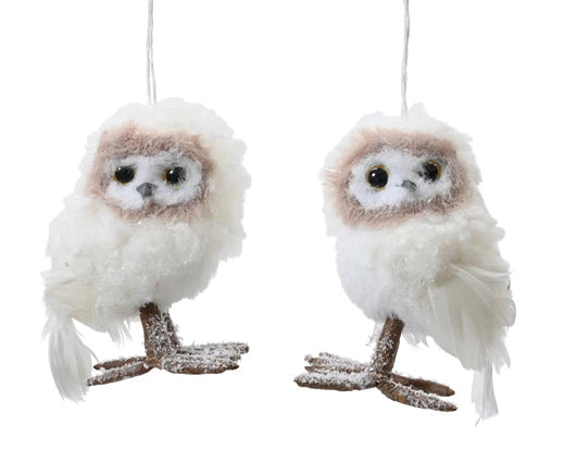 Christmas Tree Hanging Decoration - Faux Fur Fluffy Owl