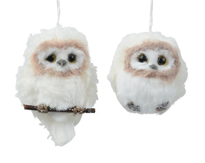 Christmas Tree Hanging Decoration - Faux Fur Fluffy Owl