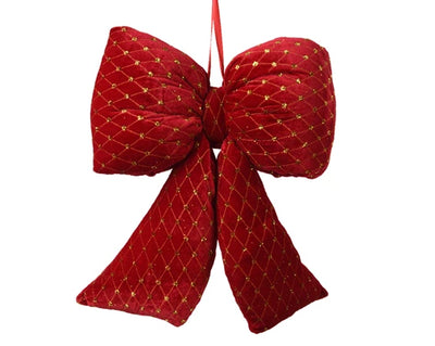 Christmas Bow- Red/Green Velvet