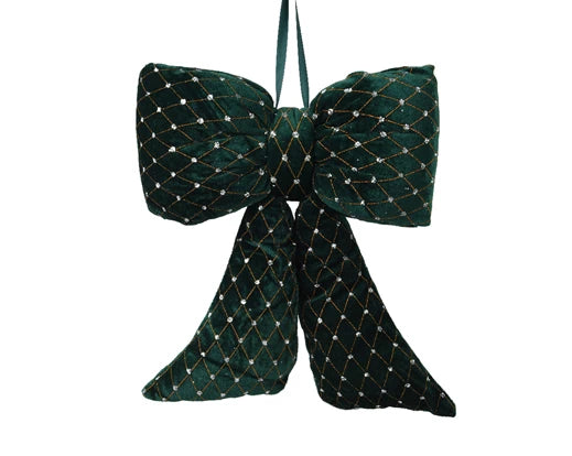 Christmas Bow- Red/Green Velvet