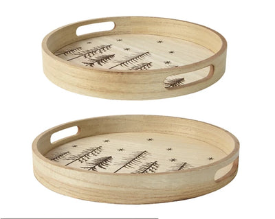 Christmas Tableware - Decorative Woodland  Reindeer Tray Set of 2