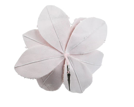 Christmas Floristry Pick - Pink/White/Sage Green Faux Fur Poinsettia