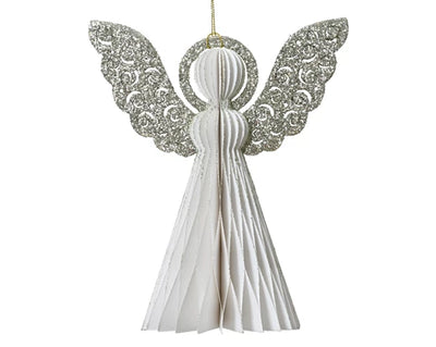 Paper Angel Figure with Champagne Wings