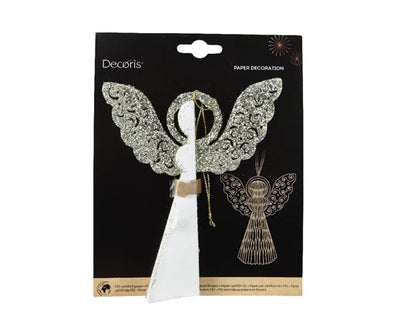 Paper Angel Figure with Champagne Wings