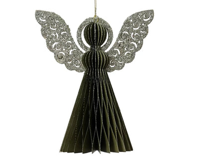 Paper Angel Figure with Champagne Wings