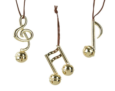 Christmas Tree Hanging Decoration - Gold Alloy Music Notes