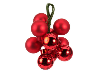 Christmas Baubles on Wire - Red/Gold