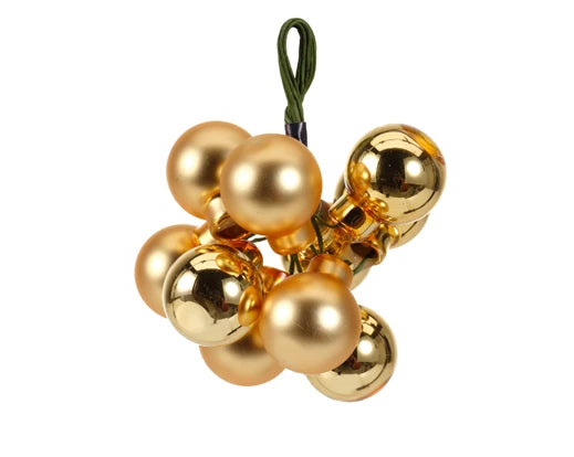 Christmas Baubles on Wire - Red/Gold