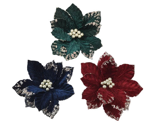 Christmas Floristry Pick - Vintage Velvet Flower