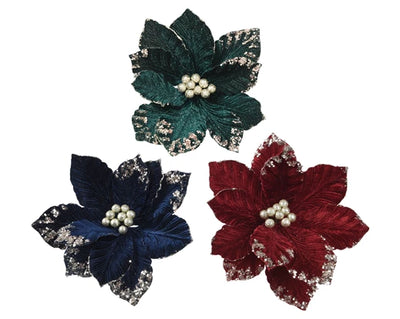Christmas Floristry Pick - Vintage Velvet Flower