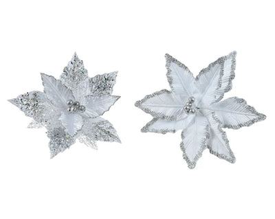 Christmas Floristry Pick - White Poinsettia