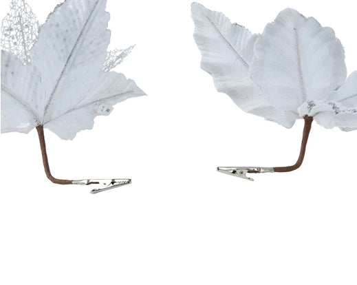 Christmas Floristry Pick - White Poinsettia