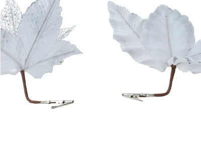 Christmas Floristry Pick - White Poinsettia