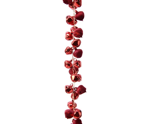 Christmas Garland - Red Iron Flock Bell