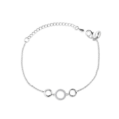 Newbridge Silverware Bracelet - Triple Circular with Clear Stones