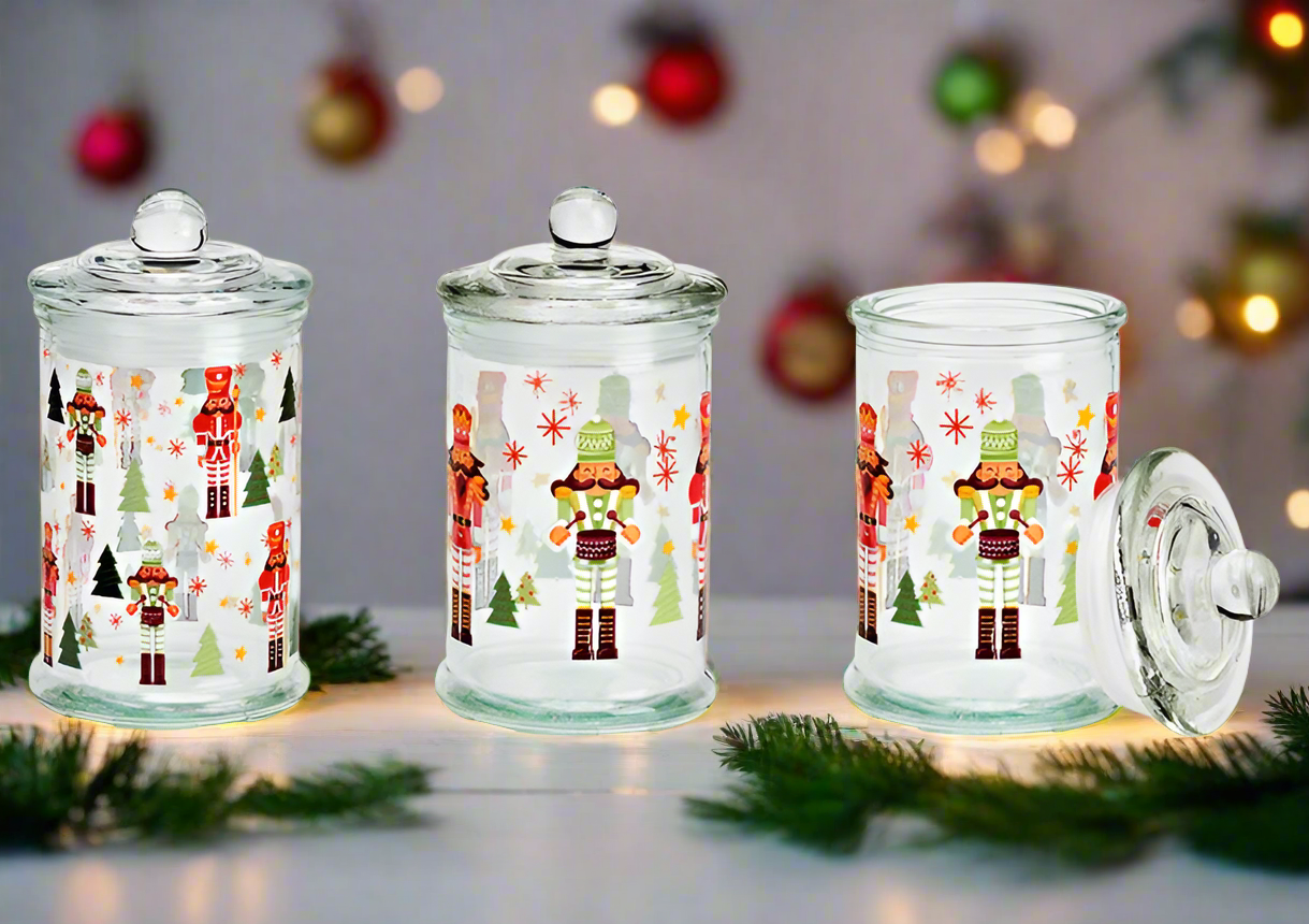 Nutcracker Glass Storage Jar