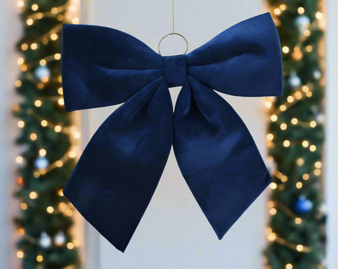 Christmas Bow- Wine/Green/Navy Velvet