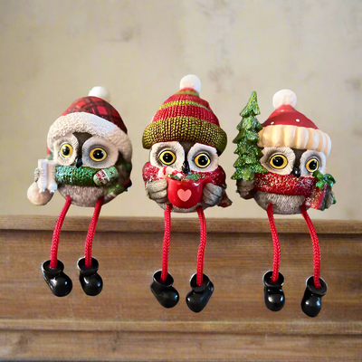 Christmas Ornaments - Secret Christmas Owl Shelf Sitters