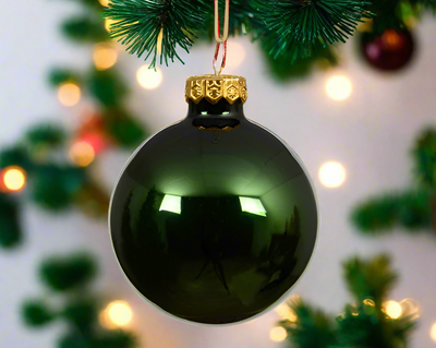 Glass Christmas Tree Hanging Decoration - Shiny Bauble Collection **Click & Collect Only**