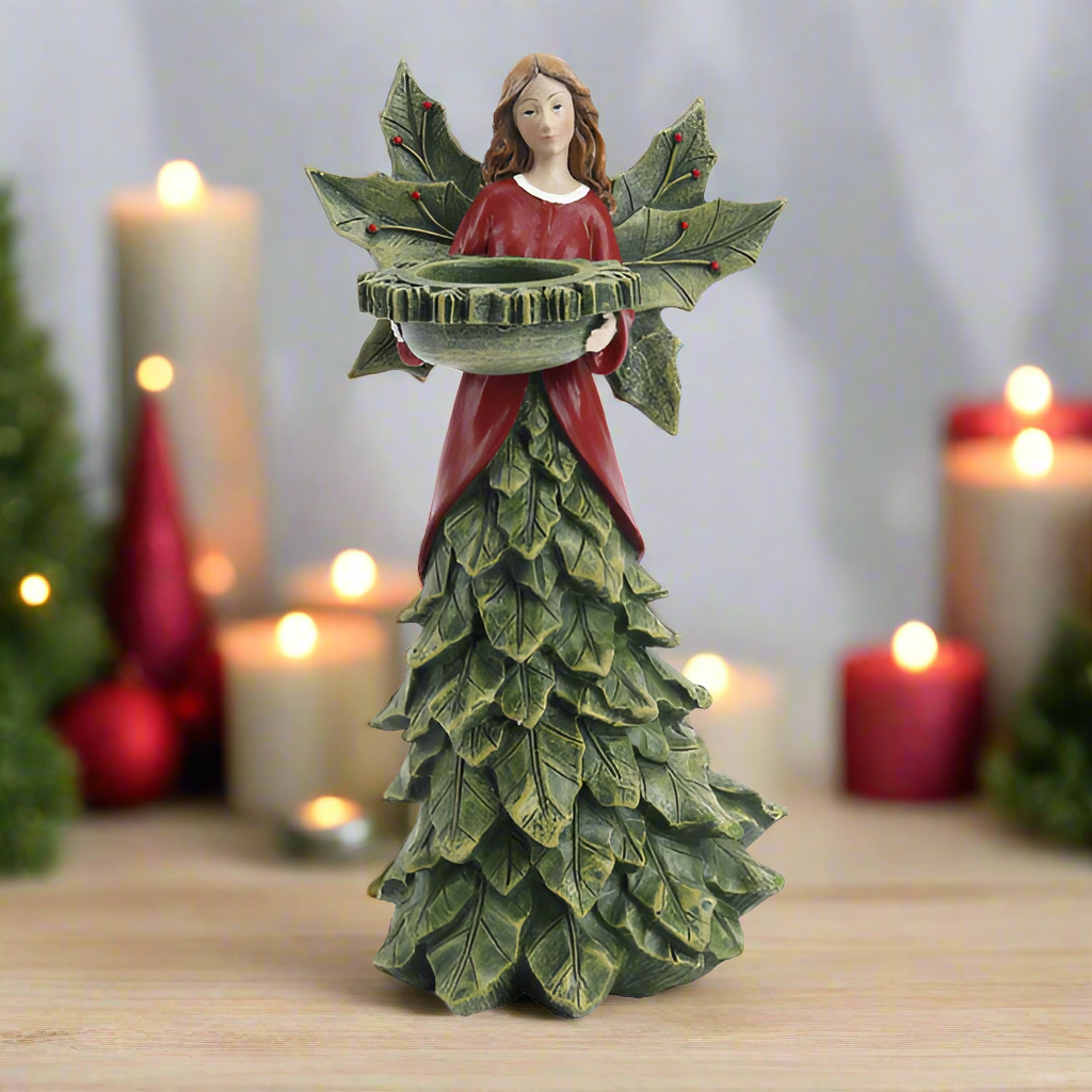 Christmas Figurine - Secret Christmas Angel Tealight Holder
