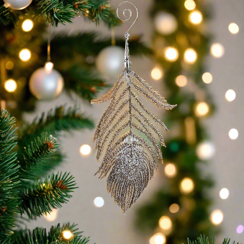 Champagne Fern Hanging Decoration with Pearl