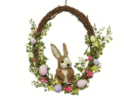 Easter Egg Door Wreath with Bunny