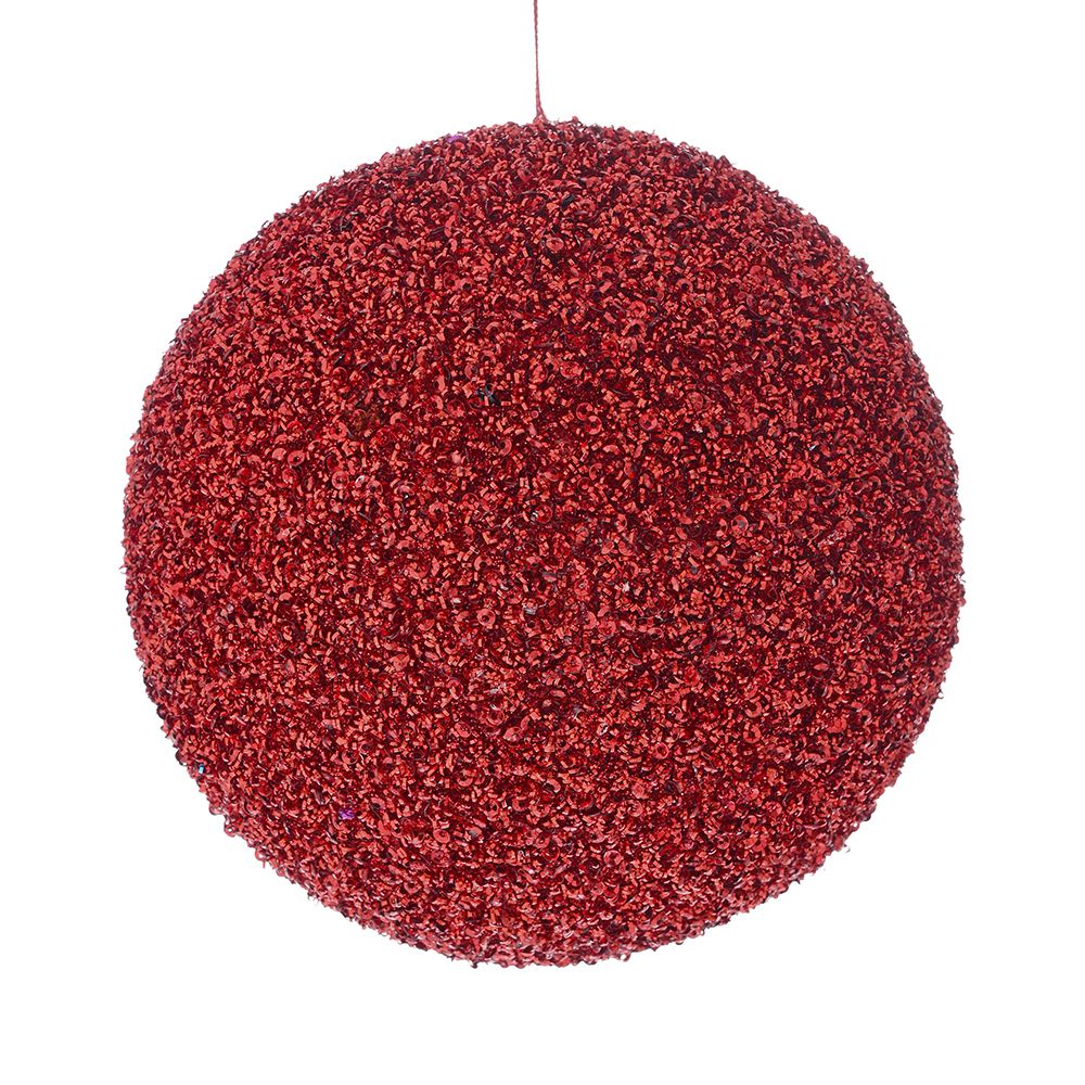 Christmas Tree Decoration – Red/Gold Glitter Bauble