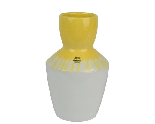 Glazed Terracotta Vase- Pink/Yellow