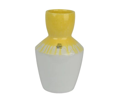 Glazed Terracotta Vase- Pink/Yellow
