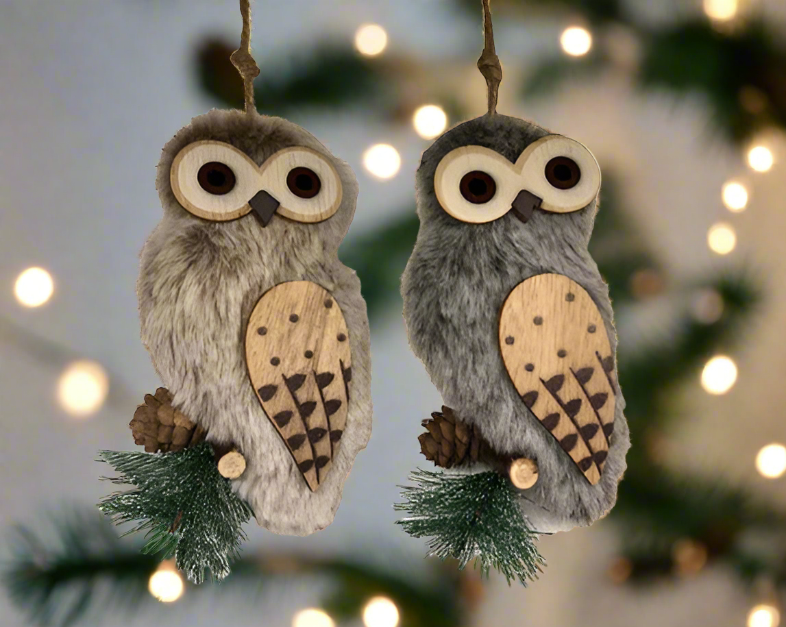 Fluffy Owl Hanging Decoration