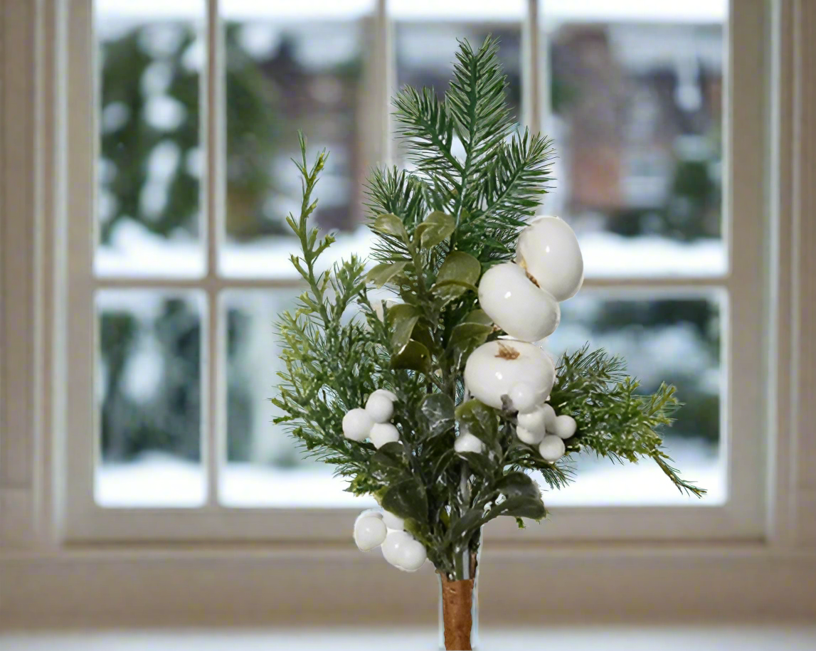 Christmas Floristry Pick - White