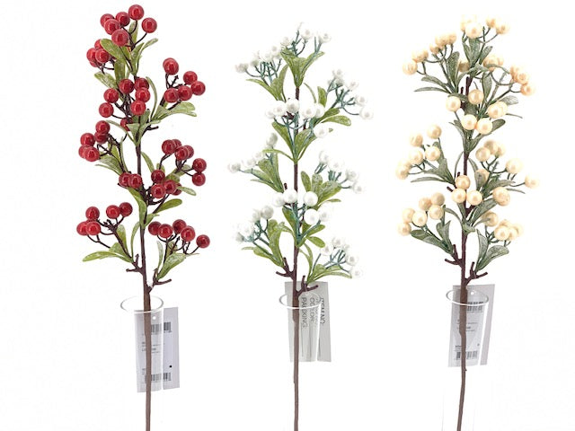 Christmas Floristry Stem - Red/White Berry Spray