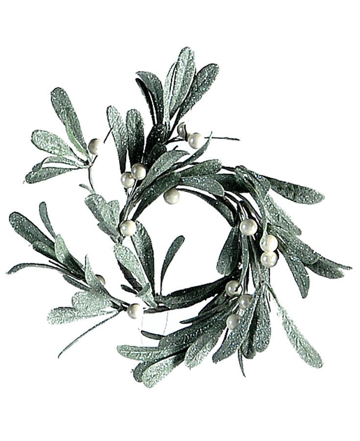 Christmas Wreath - Woodland Snowy Green with White Berries