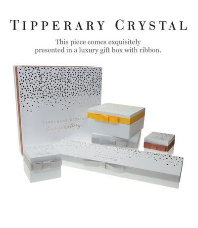 Tipperary Crystal Earrings - Angel Wings Collection -  Circle Cystal & Gold