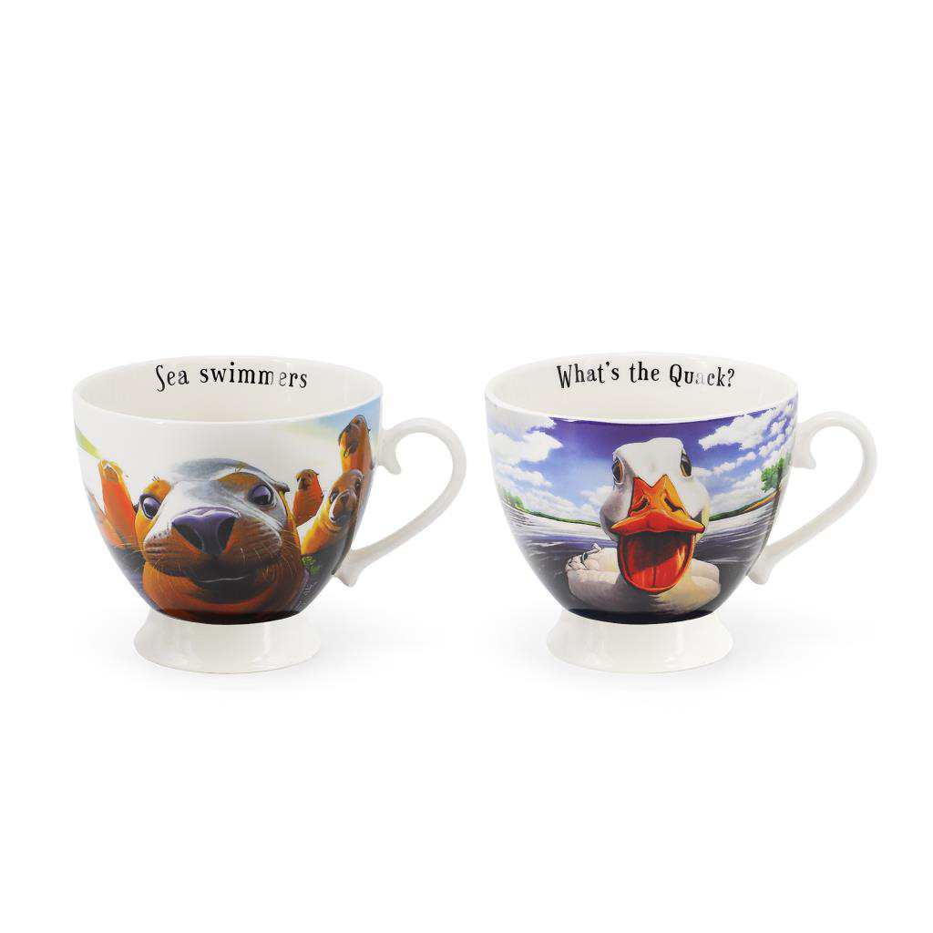 Eoin O Connor Beyond the Herd Cappuccino Mug Collection - Set of 2