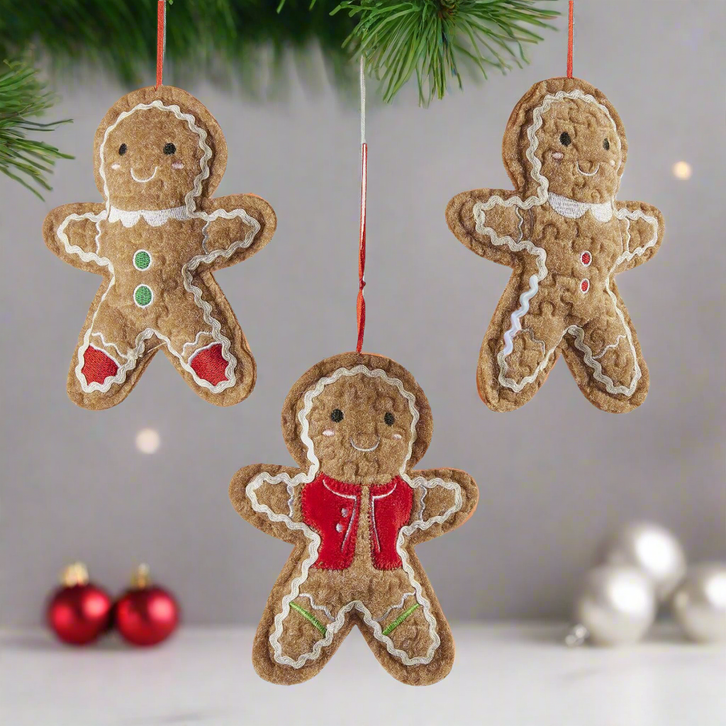 Christmas Tree Decoration - Gingerbread 3 assorted