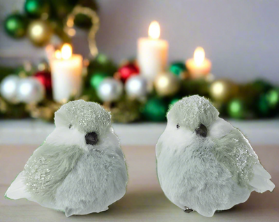 Christmas Bird - Faux Fur Sage Green