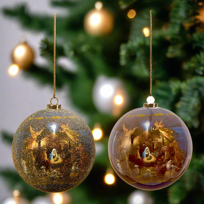 Christmas Tree Hanging Decoration - Decoupage Baubles