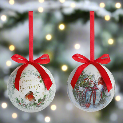 Christmas Tree Hanging Decoration - Decoupage Baubles