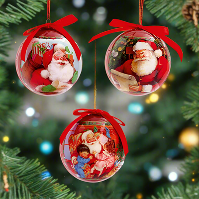 Christmas Tree Hanging Decoration - Decoupage Baubles